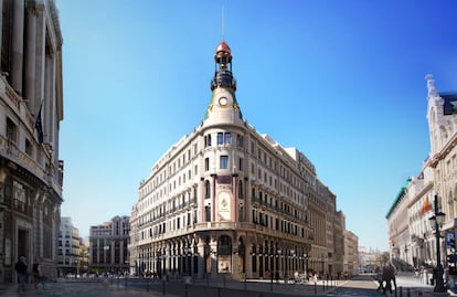 La majestuosa fachada del nuevo Four Seasons de plaza Canalejas. |
