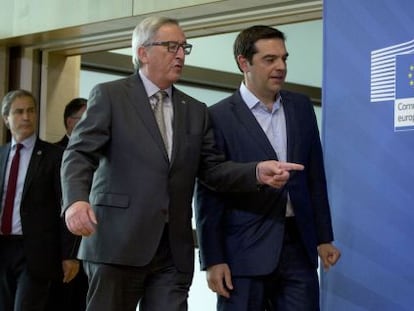 Jean-Claude Juncker i Alexis Tsipras aquest dimecres a Brussel·les.