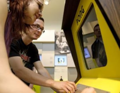 El juego Pong (Atari), de 1972, en el Museo del Videojuego de Berlín.