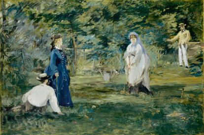 Édouard Manet, 'La partida de croquet', 1873. Óleo sobre lienzo, 72,5 x 106 cm.