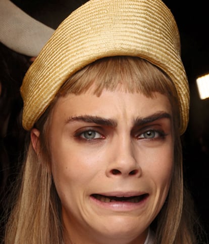 Cara Delevingne en el backstage de Trussardi.