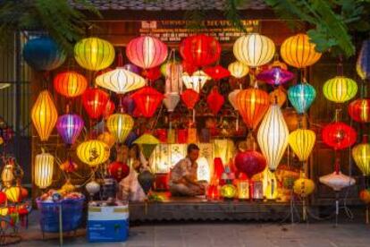 Una tienda de linternas en Hoi An, en Viatnam.