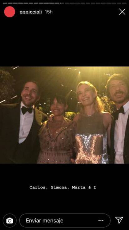 Carlos Ortega, Simona Caggia, Marta Ortega y Pierpaolo Piccioli, en la boda del pasado viernes.