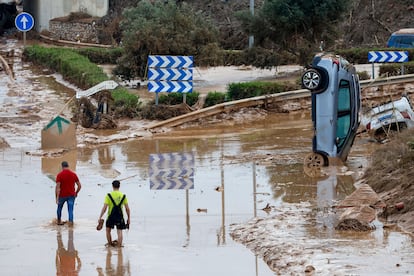 Aspecto de la carretera que une Valencia y Torrent, este jueves.