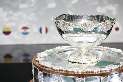 Imagen del trofeo de la Copa Davis. 