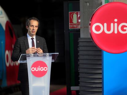 El presidente de SNCF Voyageurs, Christophe Fanichet, en la inauguración del viaje de Ouiogo entre Madrid y Barcelona.
