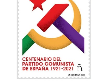 Sello de Correos conmemorativo del centenario del Partido Comunista.