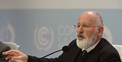 El vicepresidente de la Comisión Europea encargado del Pacto Verde, Frans Timmermans en la Cumbre del Clima (COP25).