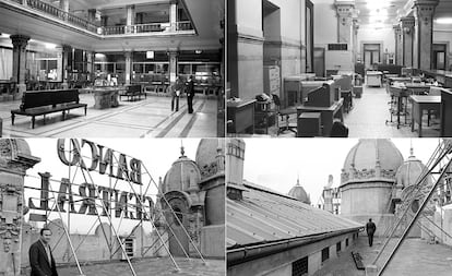 Interior del banco al día siguiente de la liberación de los rehenes.