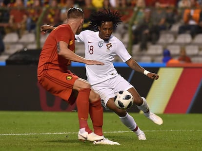 Gelson Martins, en un partido con la selección portuguesa contra Bélgica.