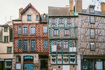 Detalle de algunos de los edificios en el casco antiguo de Rennes.