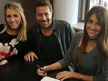 Sofía Balbi, Ricky Sarkany i Antonella Roccuzzo, en una imatge d'Instagram.