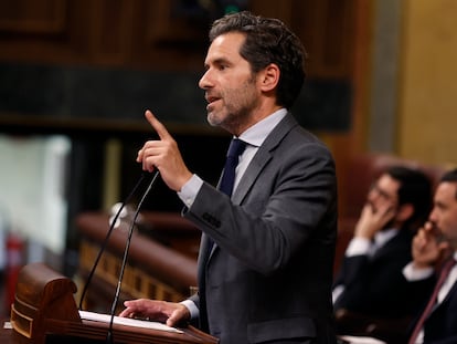 El diputado del PP Borja Sémper interviene en el primer pleno del Congreso de la XV Legislatura, el pasado martes.