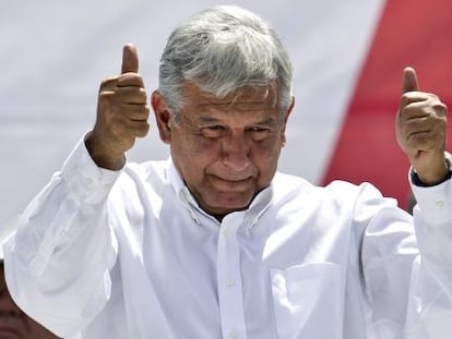 López Obrador, en un mitin celebrado enseptiembre de 2012. / Christan Palma (AP)