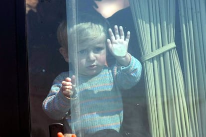 Un niño sirio refugiado en la frontera turca.