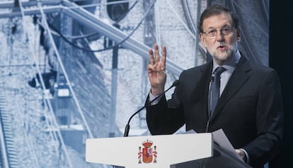 El president del Govern espanyol, Mariano Rajoy, dimarts a Barcelona.