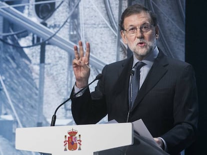 El president del Govern espanyol, Mariano Rajoy, dimarts a Barcelona.