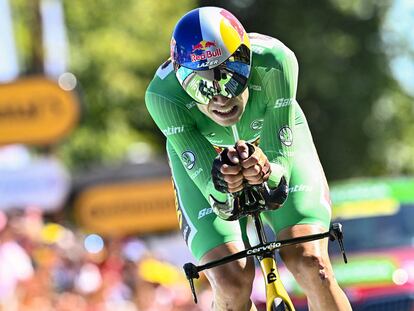 Wout Van Aert termina la 20ª etapa del Tour de Francia este sábado.