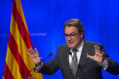 Artur Mas aquest dimarts despr&eacute;s de la reuni&oacute; de Govern.