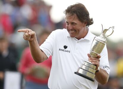 Mickelson, con la Jarra de Plata como ganador del Open