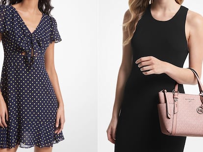 Dos de las propuestas de vestidos y bolsos de la firma para esta temporada. MICHAEL KORS.