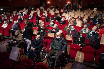 Asistentes este miércoles al monólogo de Santi Rodríguez en el teatro EDP Gran Vía de Madrid.