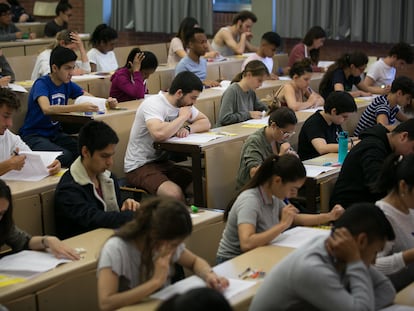 Examen la selectividad en la Universidad de Barcelona, el año pasado.