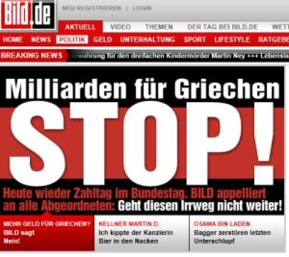 'Bild', el diario alemán más leído, llama a parar las ayudas a Grecia