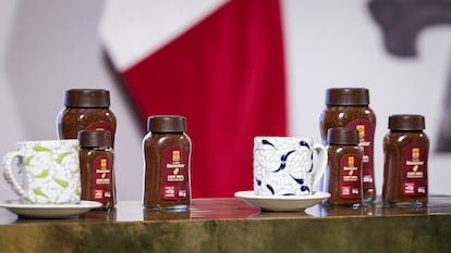 Presentación del café bienestar en Ciudad de México, este miércoles.