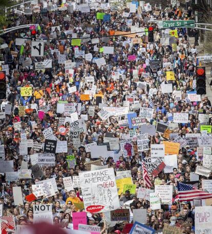 O departamento de polícia de Atlanta afirma que cerca de 30.000 pessoas participaram da manifestação.