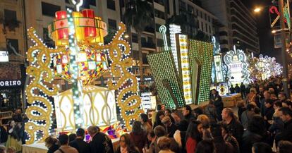 La 'Encesa' de las' gaiates', en la noche del lunes, en Castellón.