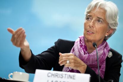 Christine Lagarde el día de su toma de posesión como nueva directora gerente del FMI