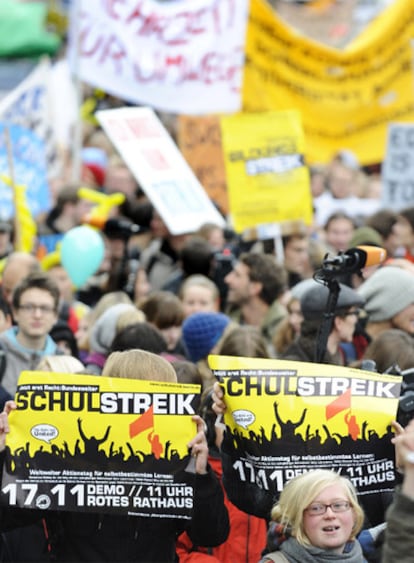 Manifestación contra el plan Bolonia en Berlín.