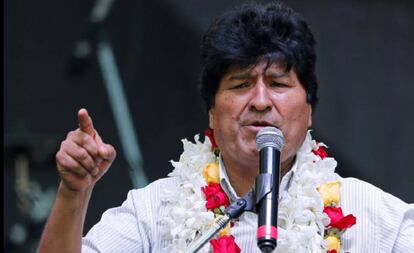 Evo Morales en un acto en el Club Español de Buenos Aires el pasado 22 de enero.