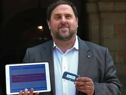 Oriol Junqueras, amb els Pressupostos.