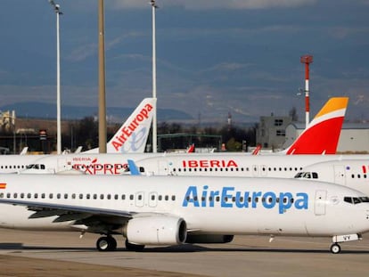 Aviones de Air Europa e Iberia.