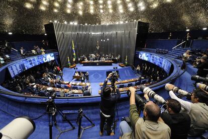 O plen&aacute;rio do Senado, em agosto.