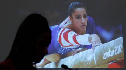 Aly Raisman este viernes en su comparecencia en el juicio de Larry Nassar.