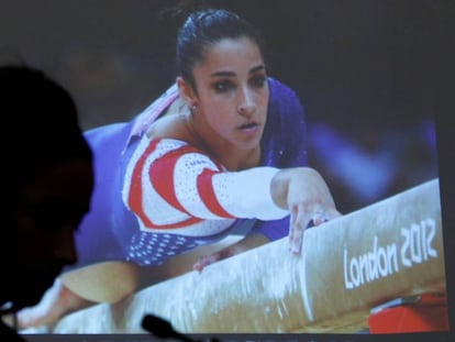 Aly Raisman este viernes en su comparecencia en el juicio de Larry Nassar.