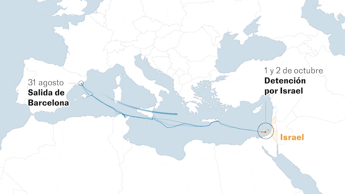 Mapas | El accidentado viaje de la flotilla hasta su interceptación final