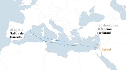 Mapas | El accidentado viaje de la flotilla hasta su interceptación final