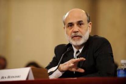 En la imagen un registro de Ben Bernanke, quien dirigirá esta semana su última reunión como presidente de la Reserva Federal de EE.UU. EFE/Archivo