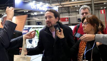 El secretario general de Unidas Podemos, Pablo Iglesias,  a su llegada a la Conferencia de Naciones Unidas sobre el Cambio Climático (COP25)