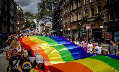 A Marcha do Orgulho em Amsterdã, Holanda, em julho de 2017. 