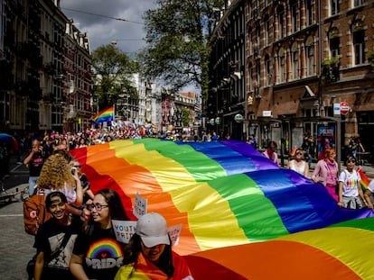 A Marcha do Orgulho em Amsterdã, Holanda, em julho de 2017. 