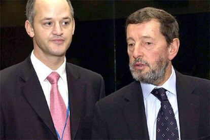 El ex ministro del Interior británico David Blunkett, durante una reunión europea en Luxemburgo en 2004.