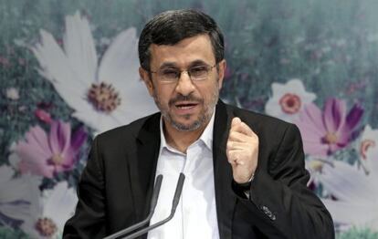 El presidente iraní, Mahmud Ahmadineyad, hoy en Teherán.