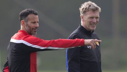 David Moyes con Ryan Giggs