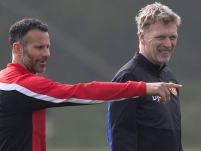 David Moyes con Ryan Giggs