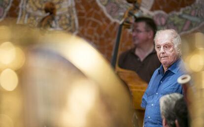 Daniel Barenboim en un ensayo en el Palau de la Música, el pasado julio.